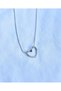 Heart Patterned Steel Knot Necklace - Silver - 2