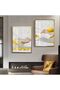 Hari̇kabi̇rev | Gold-White Mountain Pattern Abstract Combination 02 | Framed Glass Table 2 Pieces Vertical
