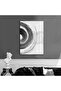 Hari̇kabi̇rev | Black-White Abstract Spiral Model 3 | Framed Tempered Glass Table Single Vertical