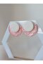STEEL EARRING HOLDING - SHINY PINK GLITTER Glittery FIXED HANDMADE POLYMER CLAY EARRINGS