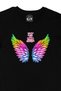 Fly to your dreams Colorful Winged Black T-shirt - 2