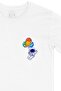 White T-Shirt with Planet Balloon Astronaut Pocket Logo Design - 2