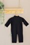 Şile Bezi Baby Black Long Sleeve Cross Muslin Jumpsuit - 4