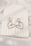 Zircon Stone Dangle Heart Earrings