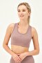 Powder Embroidery Detailed Ribbed Thick Strap Sports Bustier
