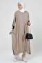 Women's Buttoned Long Loose Winter Knitwear Poncho 4253