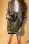 Women's Khaki Zippered Two-Piece Crisscross Straps Hand Shoulder Bag - 4