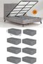 8 Pieces Anthracite - Sofa Bed Base Type Hurc - Large Storage Box under the Bed 65 X 45 X 22 cm