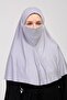 Practical Scarf with Veil-no Veil Ready Turban Souffle Gray - 4