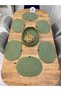 Jute Straw American Serving Oval Platter and Basket Set of 7