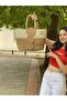 Beach and Shoulder Bag - Jute Straw Look Handbag