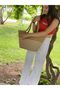 Hand Bag Beach Bag Shoulder Bag Jute Straw Look - 3