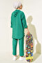 Women's Metal Buttoned Hooded Hijab Double Set - 2