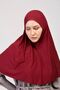Practical Scarf with Veil-no Veil Ready Turban Souffle Claret Red - 4