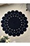 Jute Straw Hand Knitted Carpet Rug Washable Double Sided Round - 3