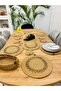 14-Piece Jute Straw Placemat Set - Runner, Basket and Cup Holder - 2