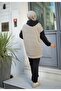 Women's Hijab Clothing Tunic Suit with Hood and Front Half Zipper Stripes 2 Thread Pantalon - 2