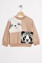 Mink Color Boy's Sweatshirt with Sloth Animal Figure
