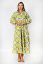 Yellow Full Collar Balloon Sleeve Floral Allover Printed Wide Cut Woven Dress - 4
