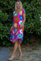 Pink V-Neck Low Sleeve Floral Crinkle Woven Dress - 5