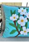 Punnch Panch Spring Flower Handmade Panch Cushion Cover Turquoise Color 43X43 - 2