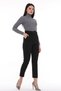Cedy Women's Black High Waist Woven Trousers - Pleated and Ankle Length, C3008 - 3