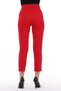 Cedy Women's High Waist, Pleated Ankle-Length Woven Trousers, C3008 Red - 8