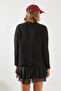 Women's Black Burgundy Baklava Sweater 20246195 - 5