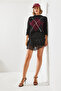 Women's Black Burgundy Baklava Sweater 20246195 - 3