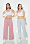 Pink-Grey 2 Pieces Comfortable Ribbed Pajama Bottoms, 2-Piece Comfortable Pajama Bottoms, Comfortable Pajamas, Pajama Bottoms