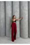 Burgundy Velcro Palazzo Pants