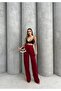Burgundy Velcro Palazzo Pants - 2