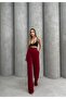 Burgundy Velcro Palazzo Pants - 3