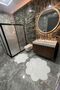 2-Piece White Bathroom Rug Plush Post Rug Toilet Set (80x80 and 100x100)