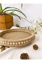 Wooden Small Beaded Wicker Natural Raffia/Jute Tray, Decorative Tray, Bathroom, Home, Decor Tray - 5