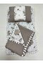 Brown, Muslin and Pompom Underpants, Pillow and Blanket Set of 3 - 4