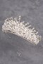 Crystal Stone Beaded Embellished Bridal Henna Wedding Crown White with Pearls