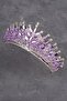 Crystal Stone Bead Embellished Bridal Henna Wedding Crown Lilac - 3