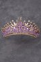 Gold Lilac - Bridal Henna Wedding Crown with Crystal Stones and Bead Decoration - 3
