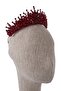 Crystal Stone Bead Embellished Bridal Henna Wedding Crown Burgundy - 2