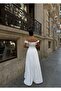 Scallop White Lined Long Dress - 3