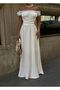 Scallop White Lined Long Dress - 5