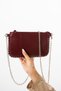 Claret Red Mini Beaded Single Eyed Women's Hand and Shoulder Bag - 3