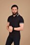 100% Cotton Pique Knitted Men's Polo Collar T-Shirt - Navy Blue - 2