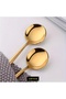 6Pcs Luxury Stainless Steel Spoon Gold Long Handle Round Dessert Spoon Coffee Ice Cream Espresso Spoon - 4
