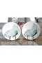 2-Piece White Floor Blue Butterfly Motif Digital Printed Modern Round Plate & Placemat - 2