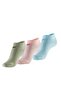 Odor-Free Booties Women's Colorful Silver Socks 3 Pack