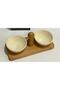 Natural Wooden Sauce Bowl Presentation Bowl Set of 2