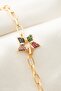 Women's Colorful Stone Detailed Star Model Chain Bracelet - 3