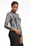 Transparent Leopard Patterned Women's Blouse - Black - 2